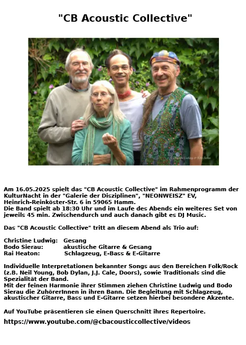 NEONweisz - Verein für Kunst und Kultur - Neue Projekte - CB Acoustic Collective